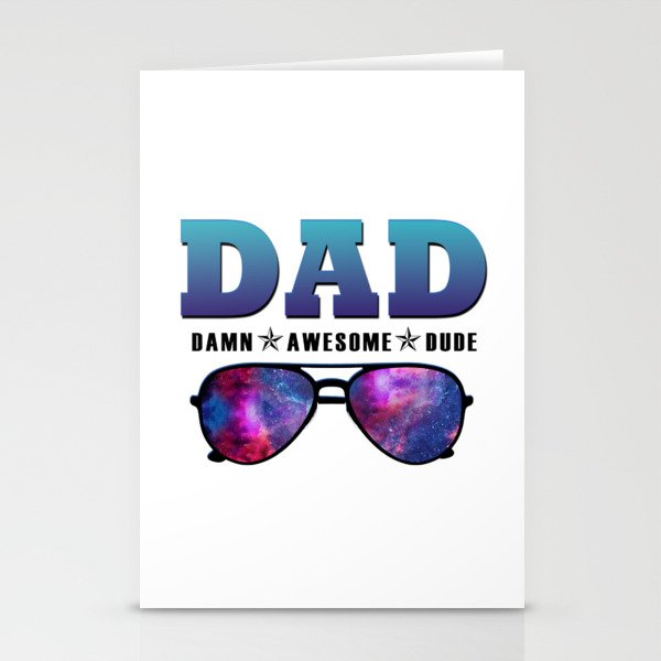 Dad damn awesome dude funny Fathersday 2022 gifts Stationery Cards