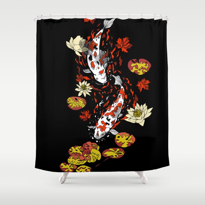 FALLING FISHES Shower Curtain