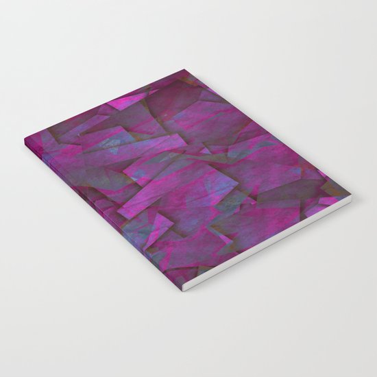 Fragments In Pueple - Abstract, fragmented pattern in purple Notebook