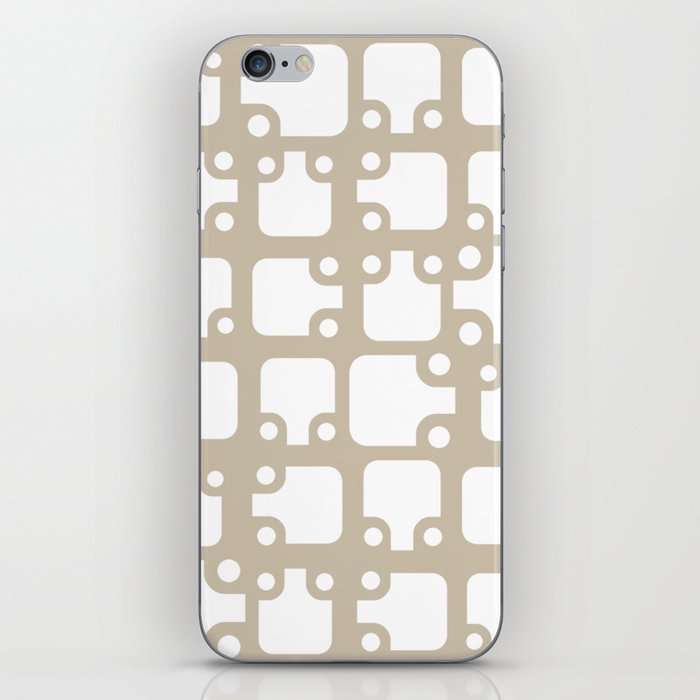 Mid Century Modern Abstract Pattern Slate Taupe 2 iPhone Skin