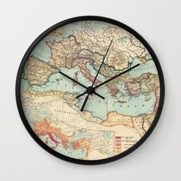 Vintage Map of The Roman Empire (1889) Wall Clock