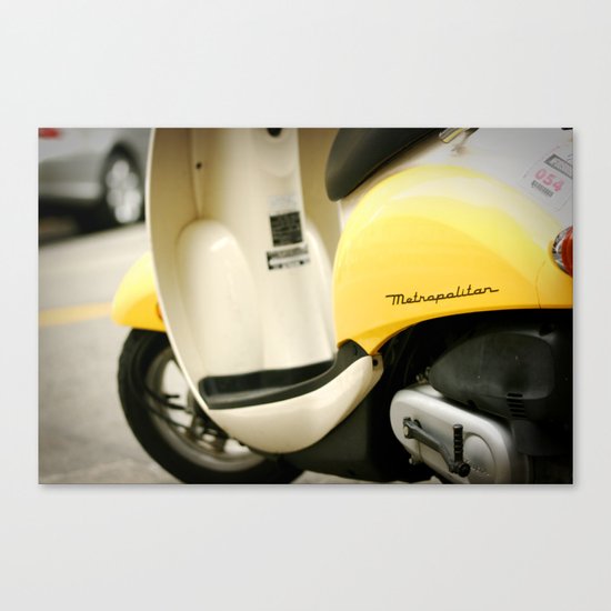 Bright Yellow Metropolitan Moped Canvas Print
