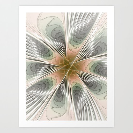 Floral Elegance, Modern Fractal Art Art Print