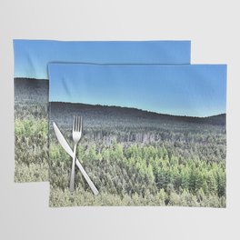 Scottish Highlands Spring Pine Forest Tree Top View, in I Art. Placemat