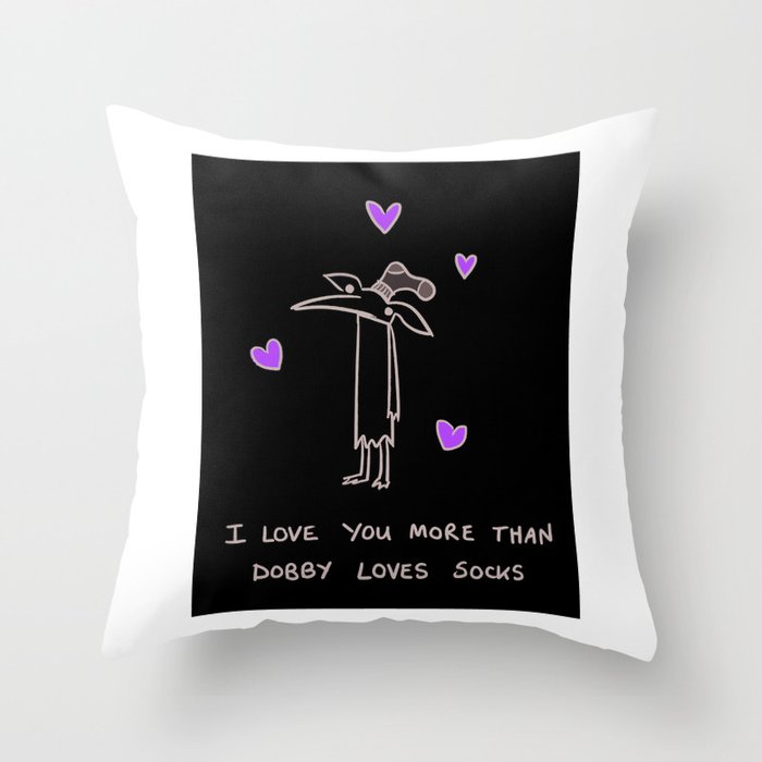 Dobby Loves Socks Throw Pillow