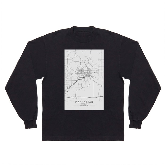 Manhattan Kansas city map Long Sleeve T Shirt