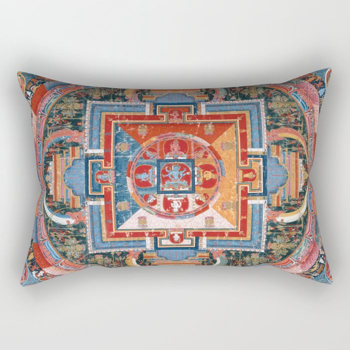 Mandala of Jnanadakini - Tibetan Painting Rectangular Pillow