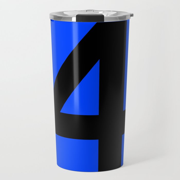 Number 4 (Black & Blue) Travel Mug