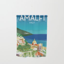 Amalfi Italy vintage travel poster city Wall Hanging
