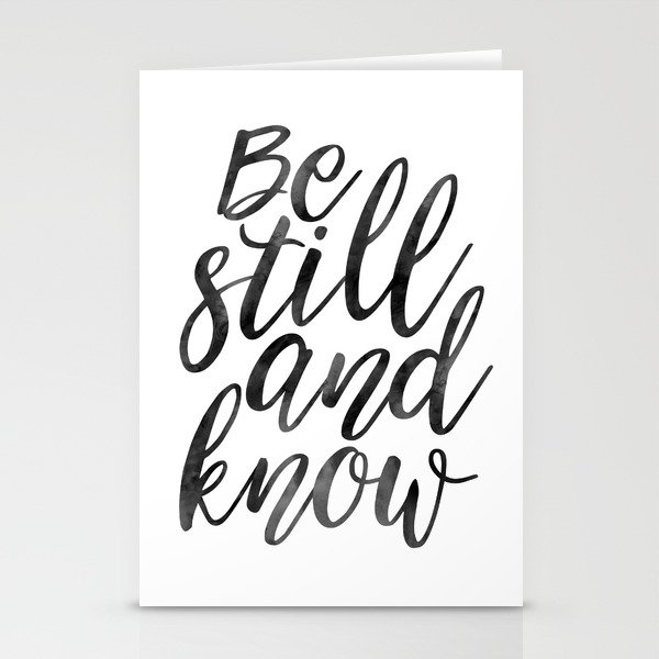 PRINTABLE Art, Be Still And Know,Typographic Print,Bible Verse,Scripture Art,Wall Art Print,Scriptur Stationery Cards