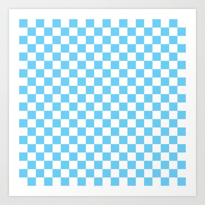 Light Blue Checkerboard Pattern Art 