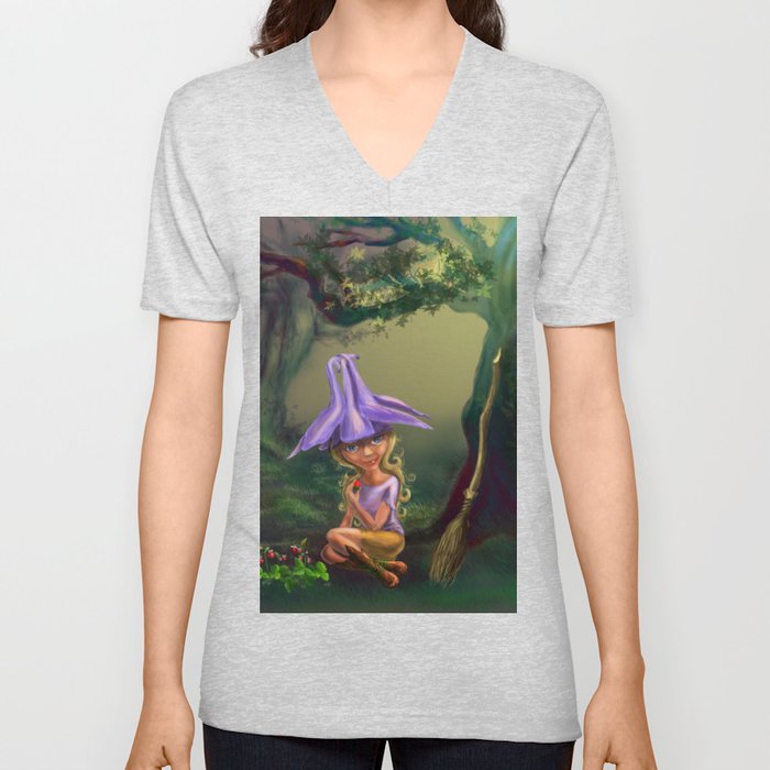 The Aquilegia witch by Dreamingsenga V Neck T Shirt
