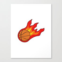 Basketball on fire Canvas Print