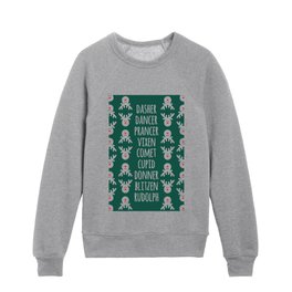 Santa's Reindeer Green Kids Crewneck