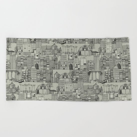 dystopian toile mono Beach Towel