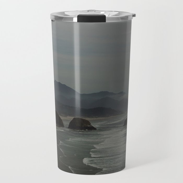 Cannon Beach Mountain Fog Travel Mug