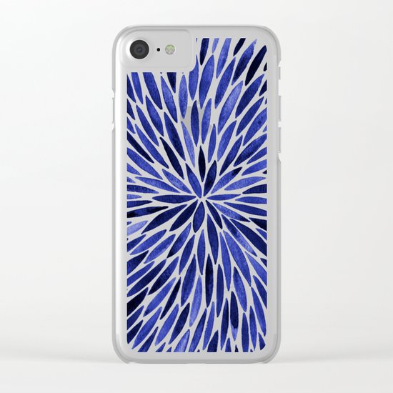 Navy Burst Clear iPhone Case