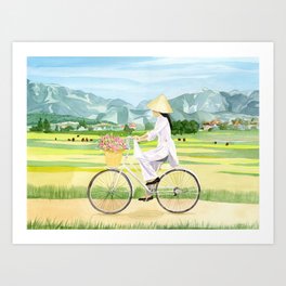 Cycling in Vietnam Art Print
