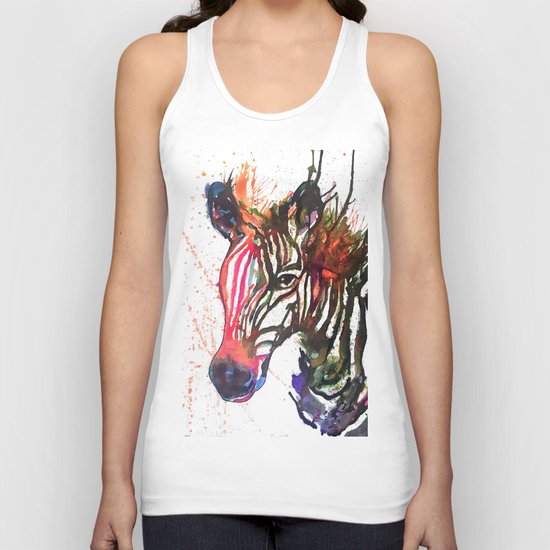 Zebra Splash Unisex Tank Top