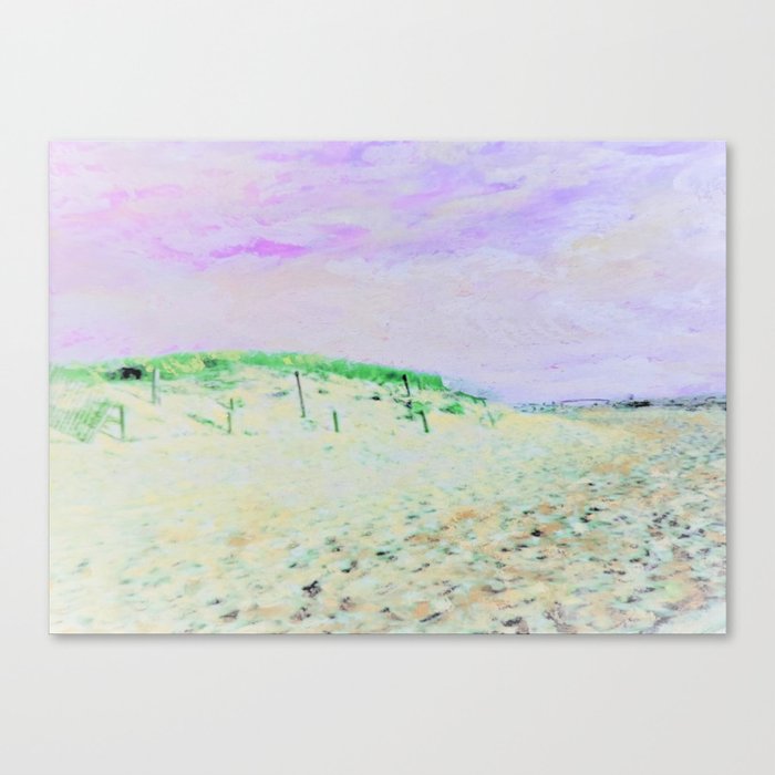 Dunes 3, Soft, Oil Pastel Drawing Canvas Print
