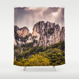 Seneca Rocks State Park West Virginia Landscape Mountains Stormy Shower Curtain