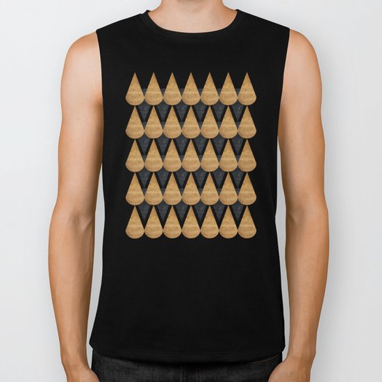 RainDrops Black & Gold Biker Tank