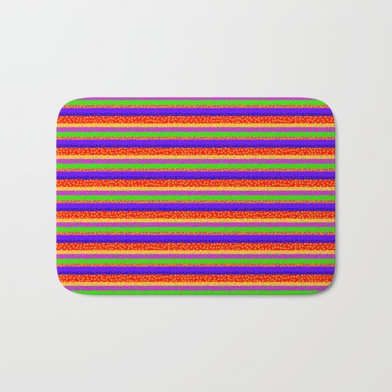 Bubbly Rainbow Striped Pattern Bath Mat