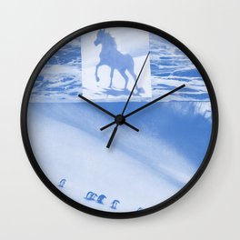 Unicorn and penguins "Two Ways To Go" Wall Clock