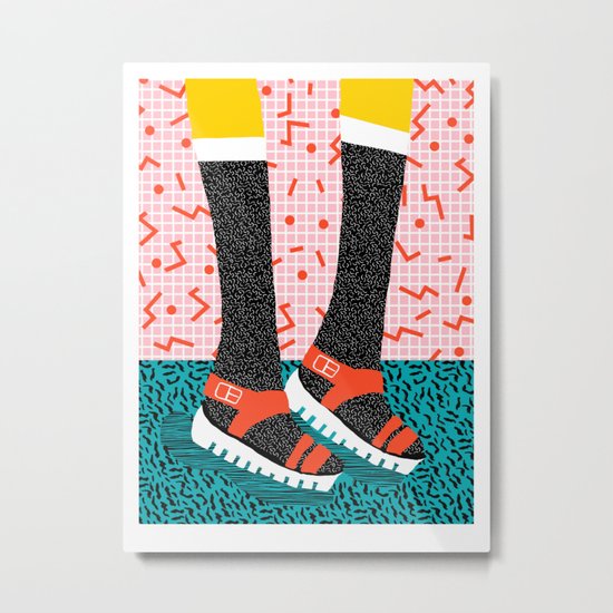 Kicks - throwback retro vintage 1980 1980's 80s 80's memphis bright neon colorful urban chic hipster Metal Print