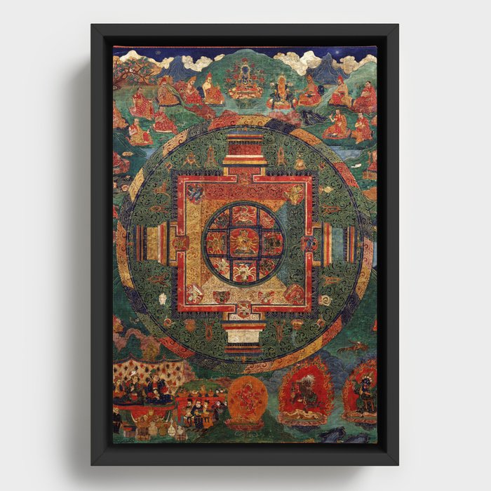Guhyasamaja Buddhist Mandala Manjuvajra 1600s Framed Canvas