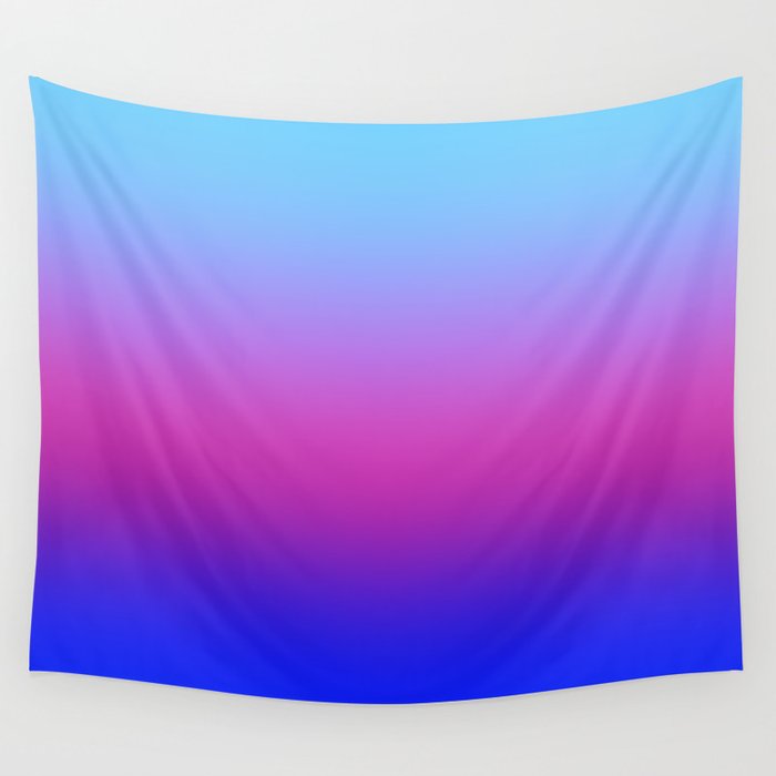 BRIGHT BLUE & MAGENTA OMBRE COLOR RAINBOW  Wall Tapestry