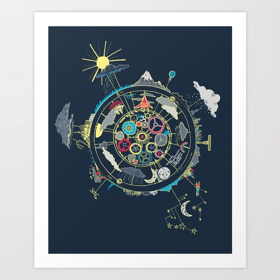 Running Like Clockworld Art Print