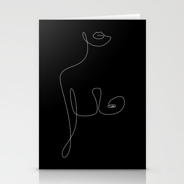 Lip To Nip Night / Naked woman drawing Stationery Cards