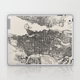 Canada, Vancouver - Black & White Aesthetic City Map Laptop Skin