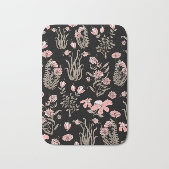 pink garden Bath Mat