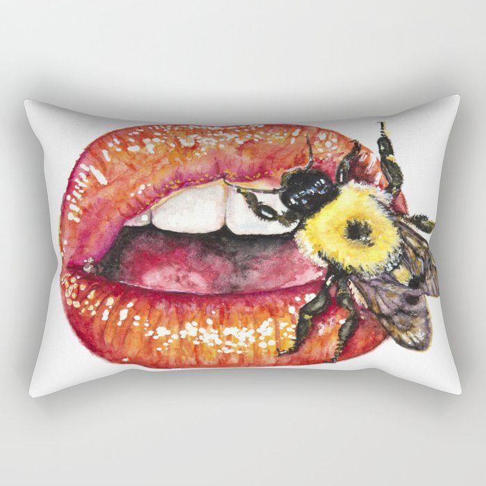Lips + Bombus Rectangular Pillow