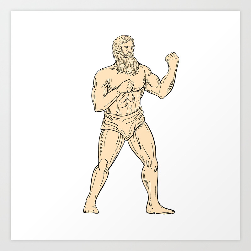 Hercules In Boxer Fighting Stance Drawing Color Art Print By Patrimonio Society6 Battle poses drawing at getdrawings | free download. hercules in boxer fighting stance drawing color art print by patrimonio