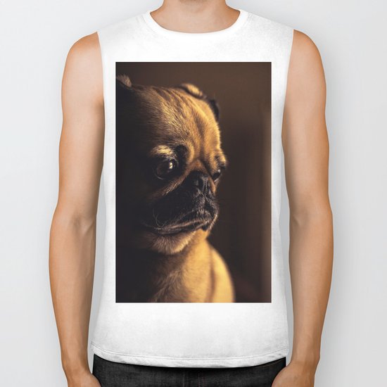 Cute Pug Dog Biker Tank
