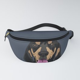 Tusker Fanny Pack | Digital, Graphicdesign, Dog, Coonhound, Hound, Blackandtan 