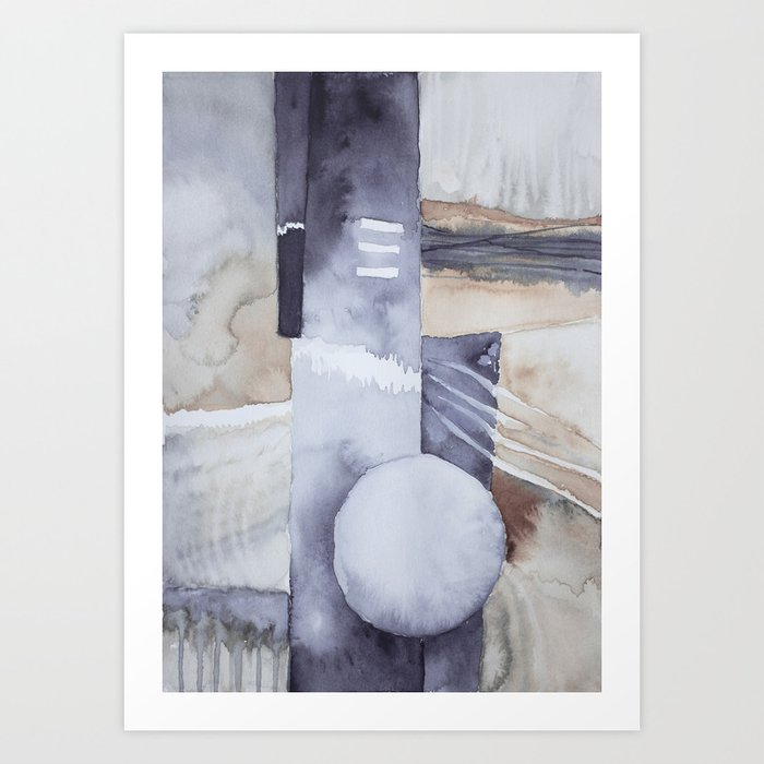 Violet beige abstract Art Print