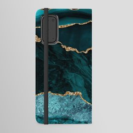 Teal Blue Emerald Marble Landscapes Android Wallet Case