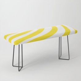 Yellow and White Stripes Bench