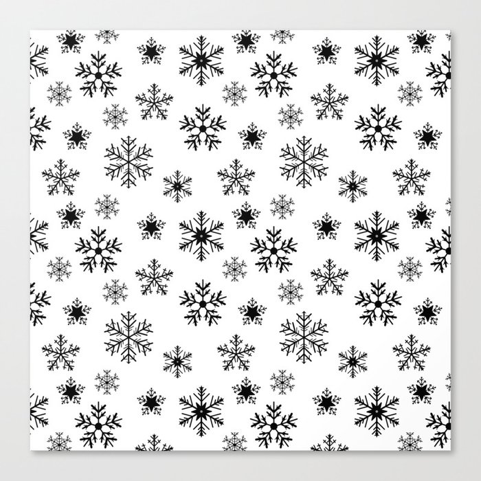 Black and White Christmas Pattern 9 Canvas Print