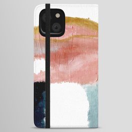 Exhale: a pretty, minimal, acrylic piece in pinks, blues, and gold iPhone Wallet Case
