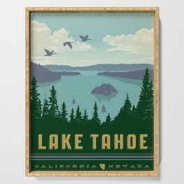 Vintage Lake Tahoe Travel Poster Serving Tray