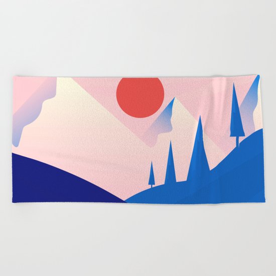 Flat Landscape Beach Towel