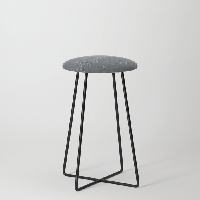 Luxury silver grey Counter Stool