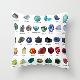 crystals gemstones identification Throw Pillow