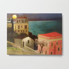 Full Moon over Taormina, Sicily, Italy - Ionian Sea landscape painting by Csontváry Kosztka Tivadar Metal Print