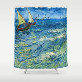 Vincent van Gogh The Sea at Saintes-Maries, 1888  Shower Curtain